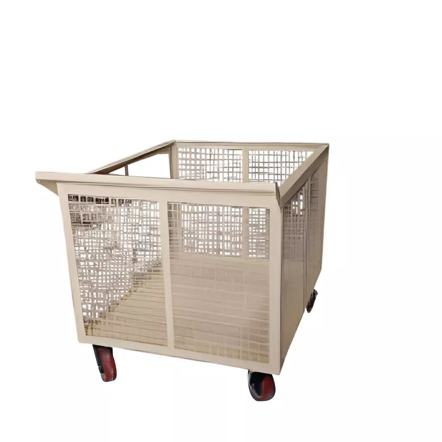 Rimsha Heavy-Duty Wire Mesh Trolley 4 Inch (10.16 cm) Wheel Size 900x900x750 mm Mild Steel for Industrial Use
