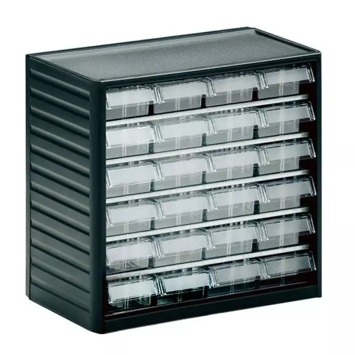 Treston 24 Drawer Storage Unit PP 290 x310 x180 mm Grey, 291-3