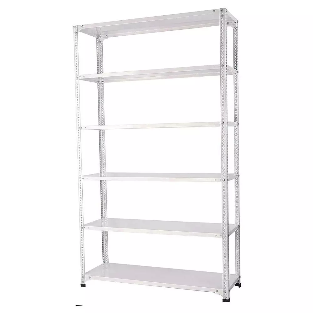 Spacious Metal Kitchen Cabinet White 6 Shelves 18X36X72 inch Size