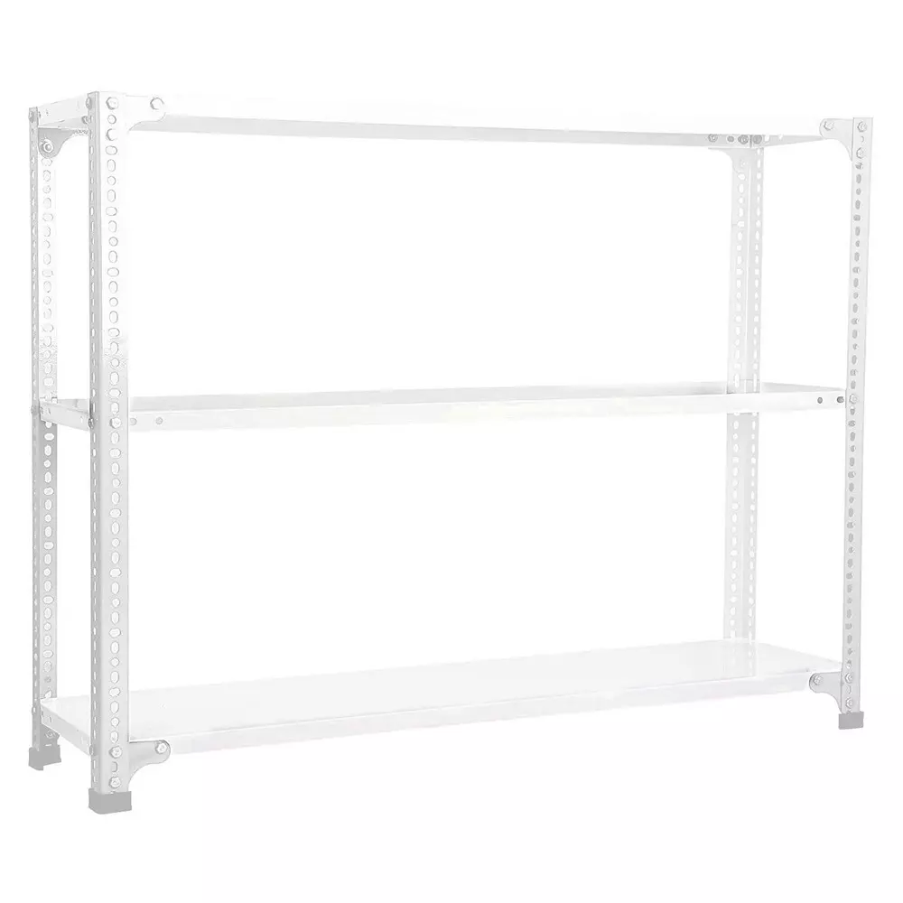 Spacious Luggage Rack White Color 3 Shelves 18x36x60 inch Size