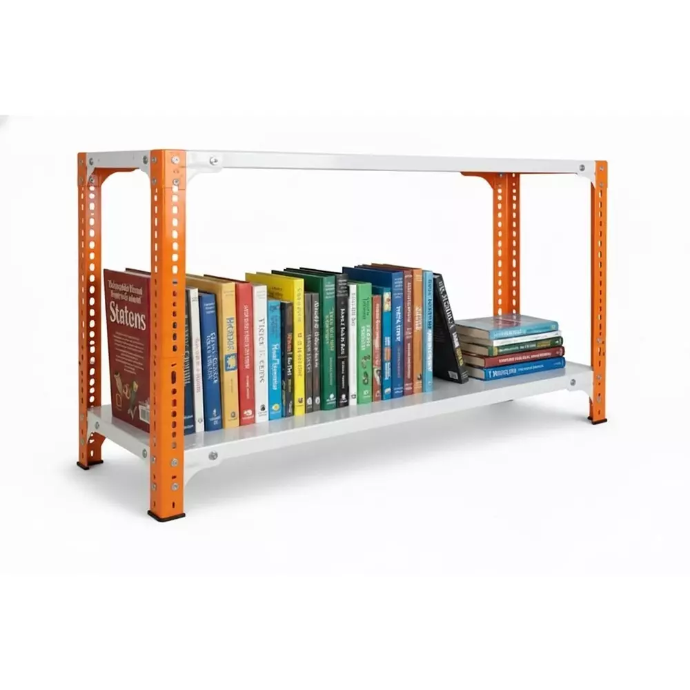 spacious-book-shelf-rack-orange-and-ivory-color-2-shelves-12x33x24-inch