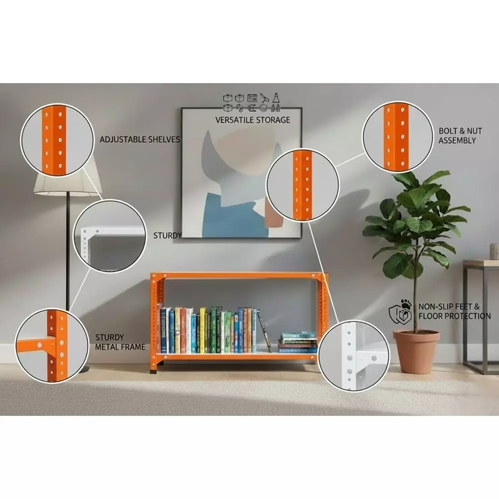 spacious-book-shelf-rack-orange-and-ivory-color-2-shelves-12x36x25-inch