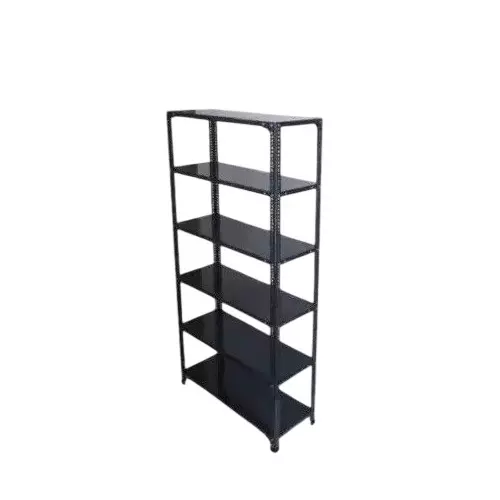 Spacious Luggage Rack Iron Grey Color 6 Shelves 18x36x49 inch Size (Pack of 2)