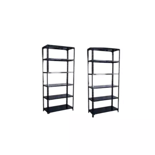 Spacious Luggage Rack Iron Grey Color 6 Shelves 15x24x79 inch Size (Pack of 2)