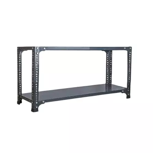 Spacious Luggage Rack Iron Grey Color 2 Shelves 18x36x35 inch Size