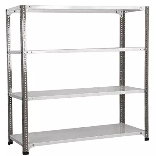 Spacious Luggage Rack White and Grey 4 Shelves 15x36x72 inch Size
