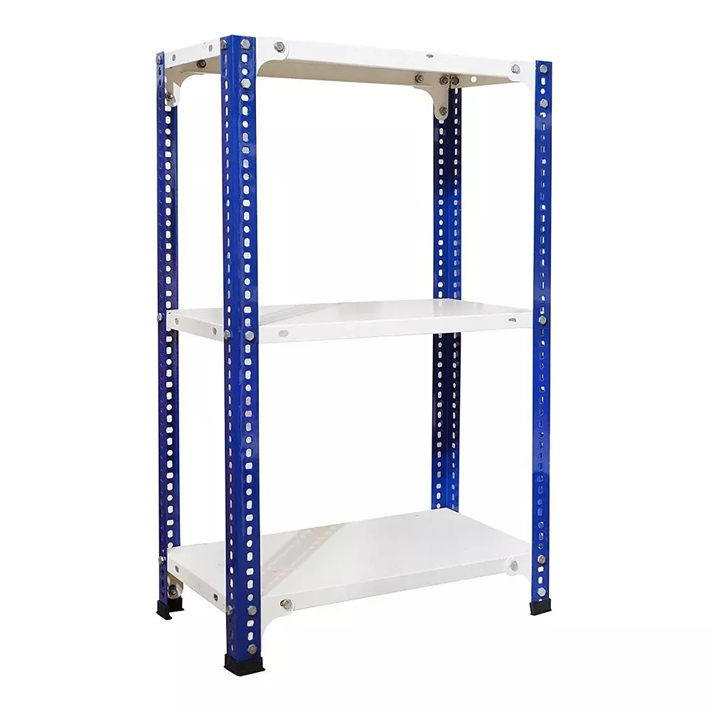 Spacious Luggage Rack Blue and White 3 Shelves 12x24x24 inch Size