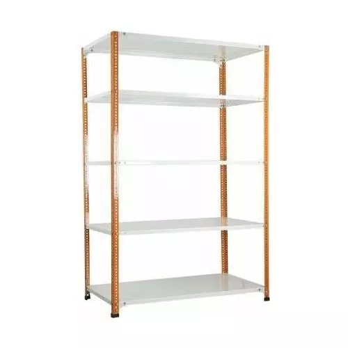 Spacious Luggage Rack Orange and White 5 Shelves 18x36x71 inch Size