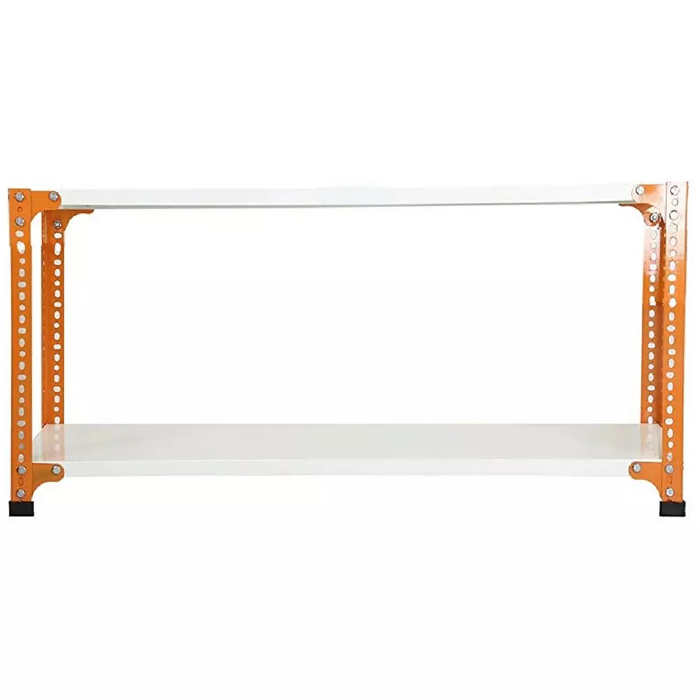 spacious-luggage-rack-iron-orange-and-ivory-2-shelves-15x36x36-inch-size