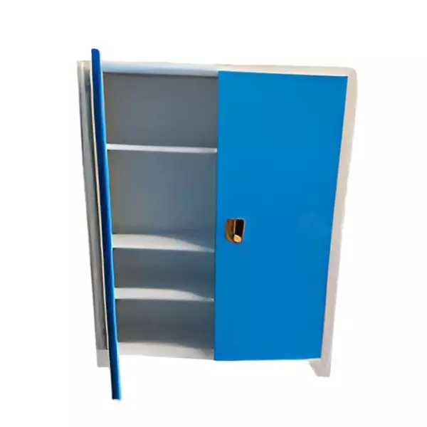 Rimsha Storage Cabinet with Double Door & Central Lock 1000x450x1800 mm Free Standing Mild Steel for Industrial Use