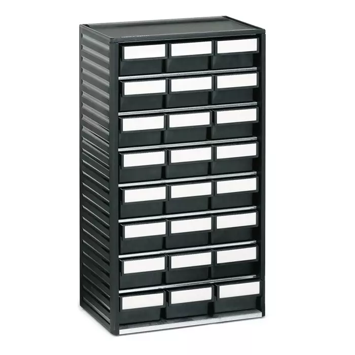 Treston 24 Drawer Storage Unit PP 550 x310 x180 mm Black, 554-4ESD