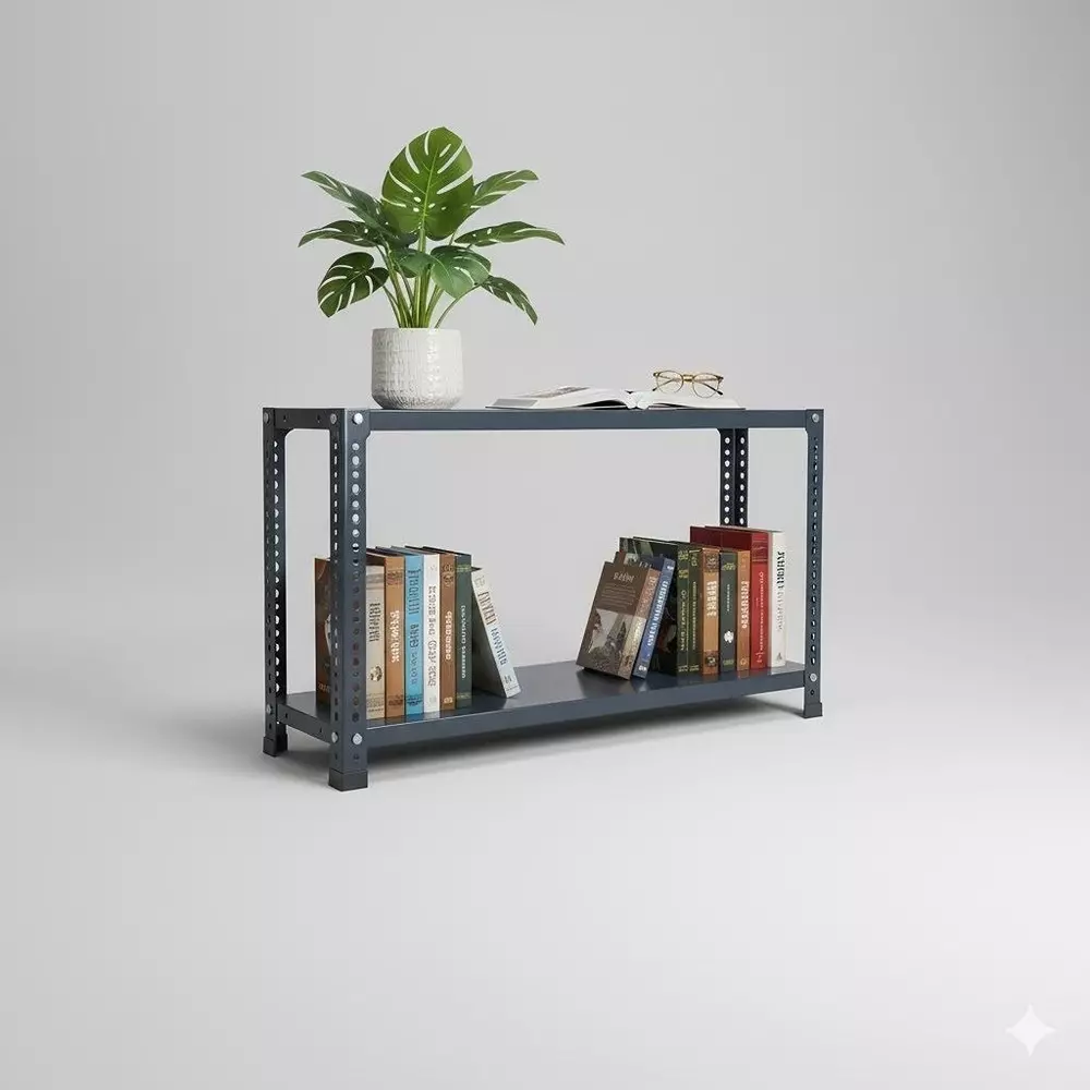 spacious-shopsy-book-shelf-storage-rack-metal-grey-2-shelves-12x32x23-inch-new-shopcy12_32_23_shv2