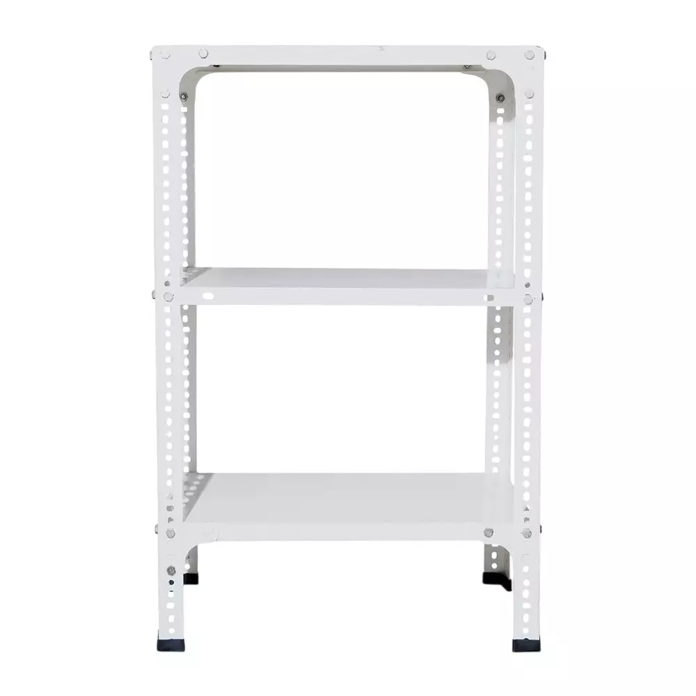 Spacious Metal Kitchen Cabinet White 3 Shelves 15X36X47 inch Size