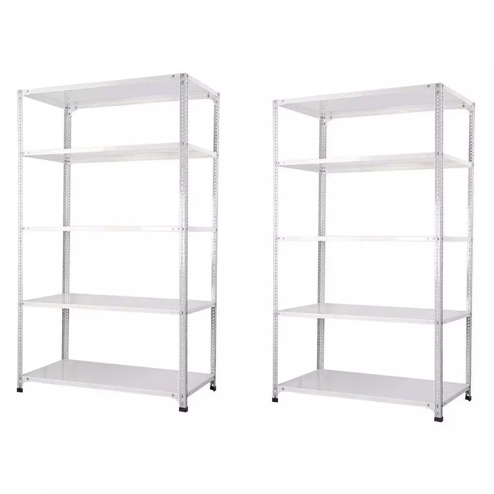 Spacious Metal Kitchen Cabinet White 5 Shelves 12X24X78 inch Size (Pack of 2)