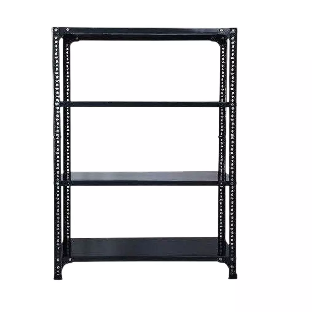 Spacious Metal Kitchen Cabinet Black Color 4 Shelves