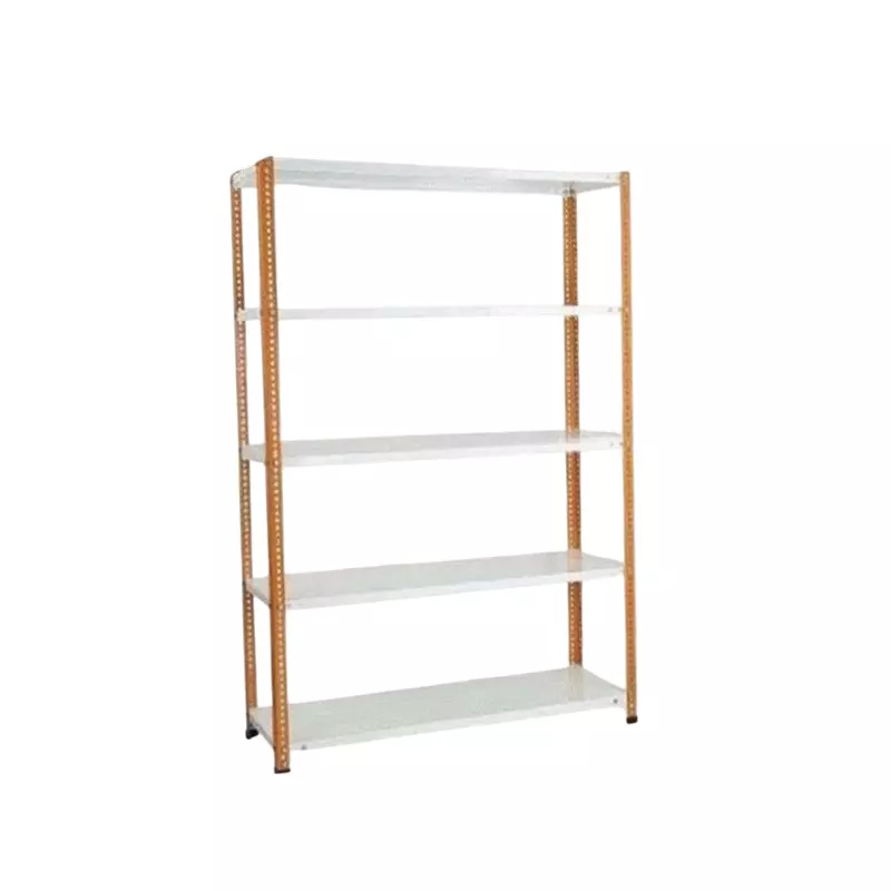 Spacious Luggage Rack Iron Orange and Ivory 5 Shelves 12x36x58 inch Size