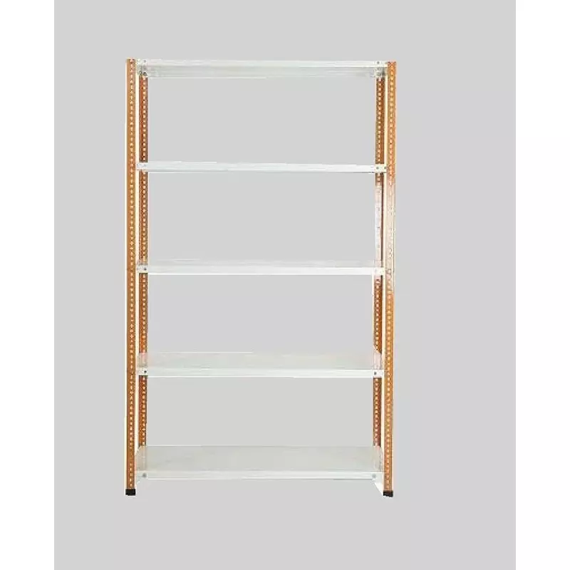 spacious-luggage-rack-iron-orange-and-ivory-5-shelves-12x36x58-inch