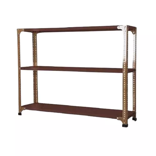 Spacious Luggage Rack Iron Dark Chocolate 3 Shelves 18x36x48 inch Size