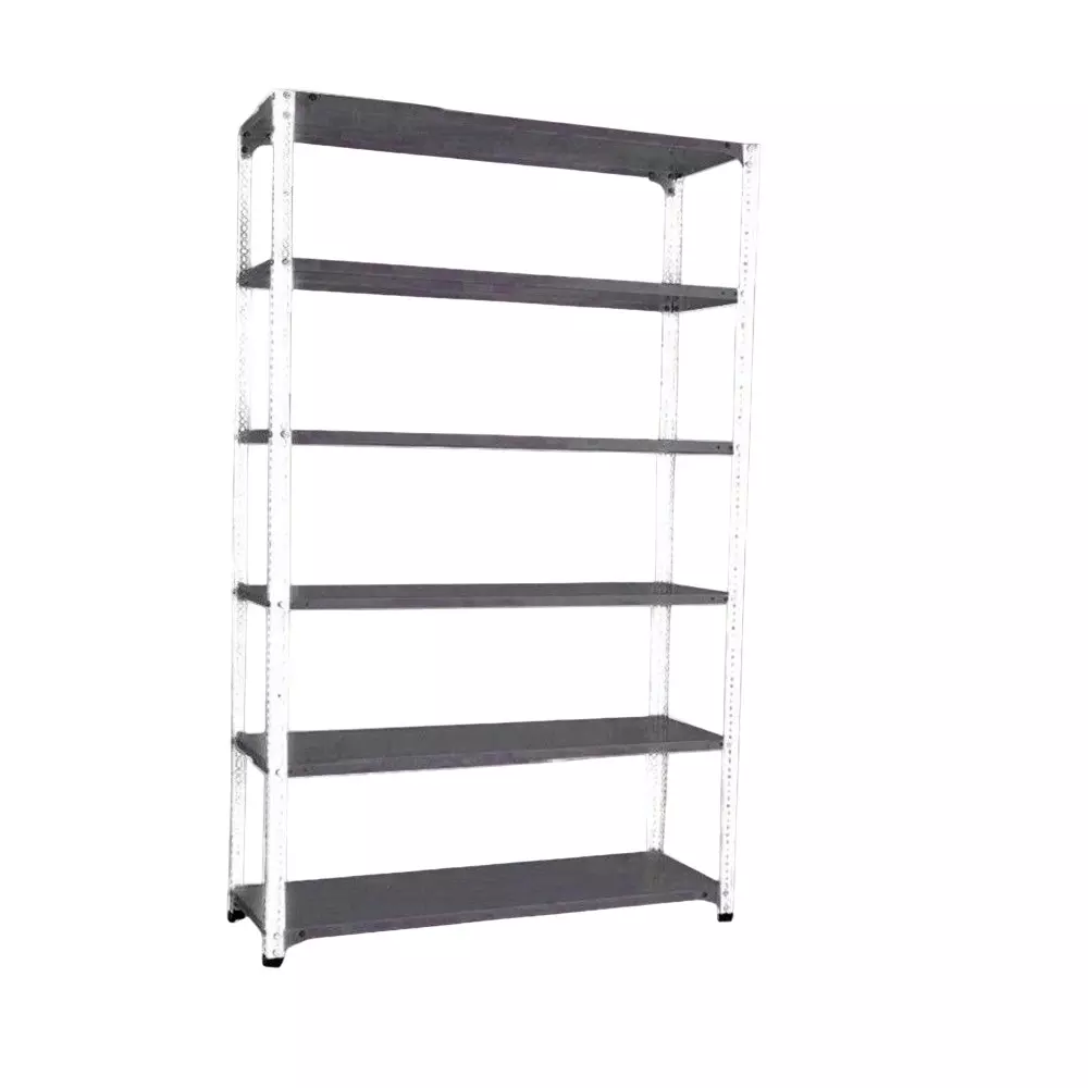 Spacious Luggage Rack White and Grey Color 6 Shelves