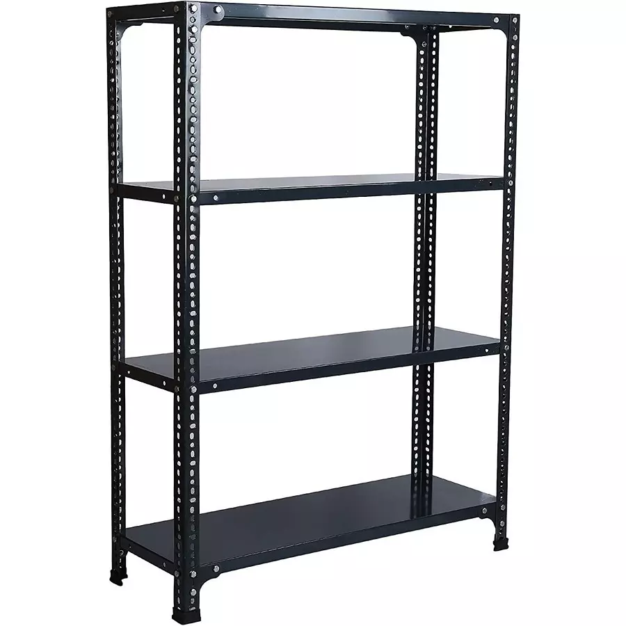 Spacious Luggage Rack Iron Grey Color 4 Shelves 12x24x87 inch Size