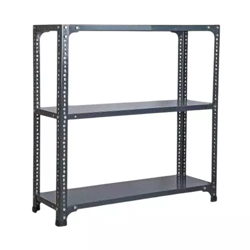 Spacious Luggage Rack Iron Grey Color 3 Shelves 12x33x60 inch Size