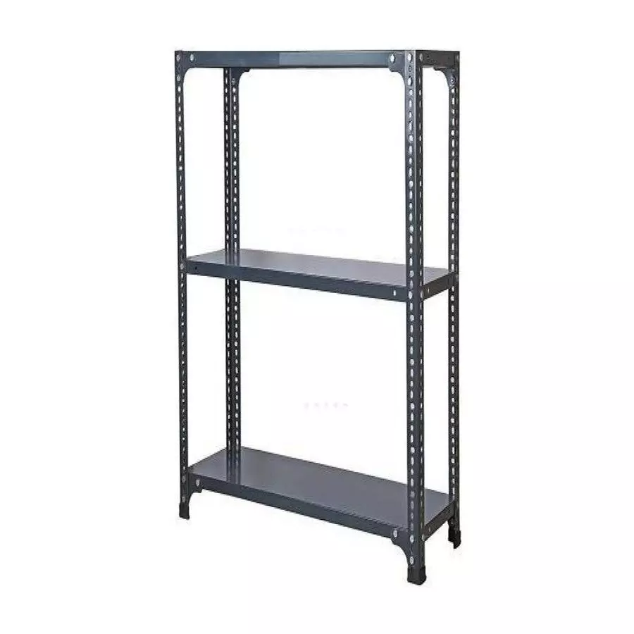 Spacious Luggage Rack Iron Grey Color 3 Shelves 24x36x48 inch Size