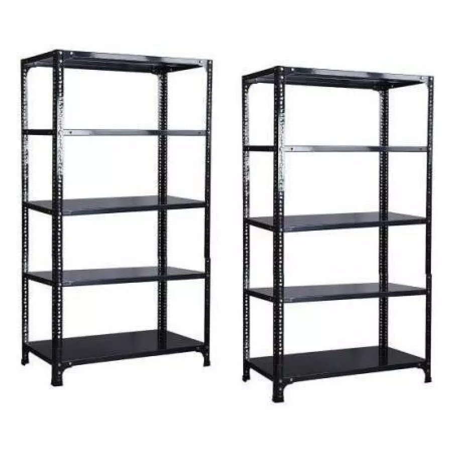 Spacious Luggage Rack Iron Grey Color 5 Shelves 12x33x77 inch Size (Pack of 2)