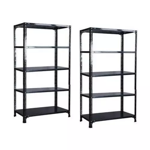 Spacious Luggage Rack Iron Grey Color 5 Shelves 12x24x77 inch Size (Pack of 2)