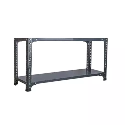 Spacious Book Shelf Rack Metal Grey Color 2 Shelves 9x35x30 inch Size