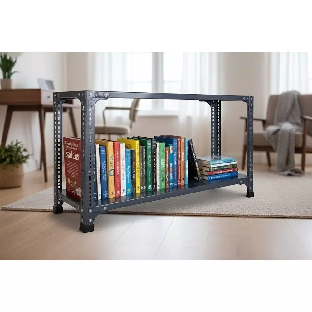spacious-book-shelf-rack-metal-grey-2-shelves-9x35x30-inch-size