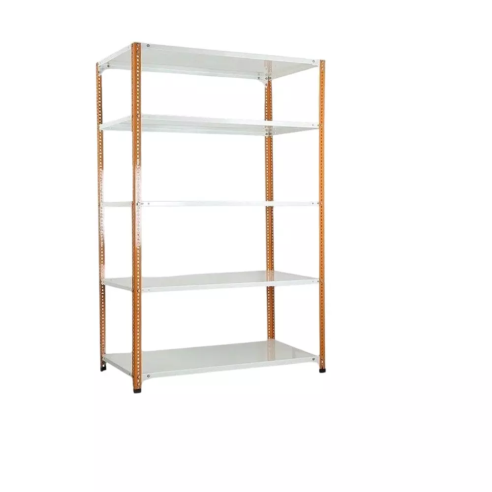 Spacious Shopsy Rack Shelf Orange and White 5 Shelves 12x24x79 inch Size
