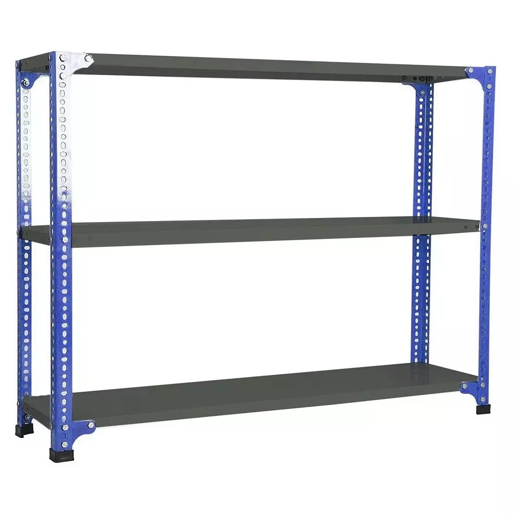 Spacious Luggage Rack Blue and Grey 3 Shelves 15x36x36 inch Size