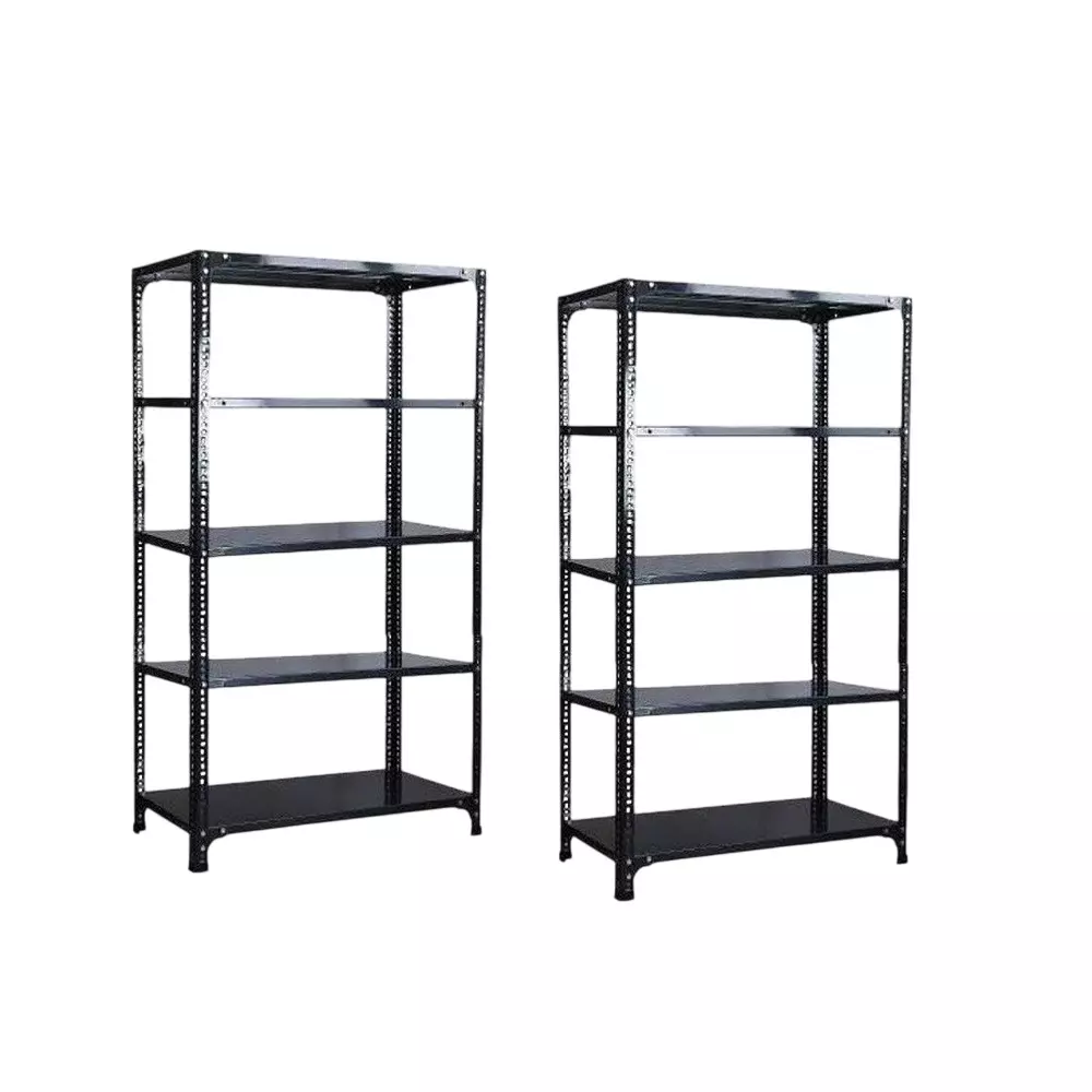 Spacious Luggage Rack Grey 5 Shelves 15x36x48 inch Size (Pack of 2)