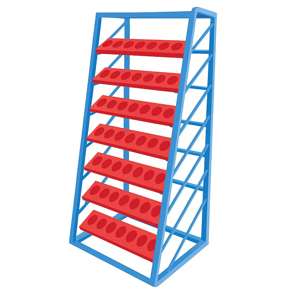 Rimsha Tool Holder Trolley with 70 Pockets 4 Inch (10.16 cm) Wheel Size 800x600x1500 mm Mild Steel for Industrial Use