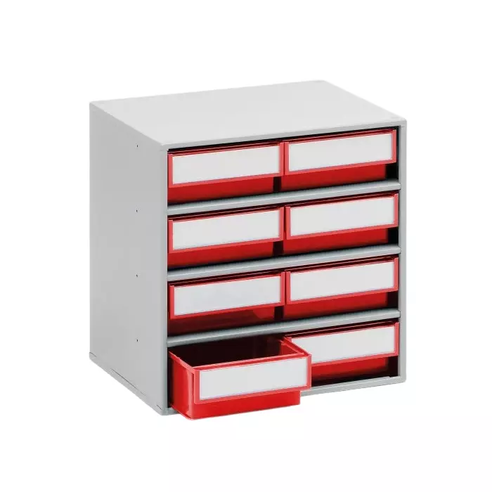 Treston 16 Drawer Storage Unit Plastic 395 x400 x300 mm Red, 1630-5