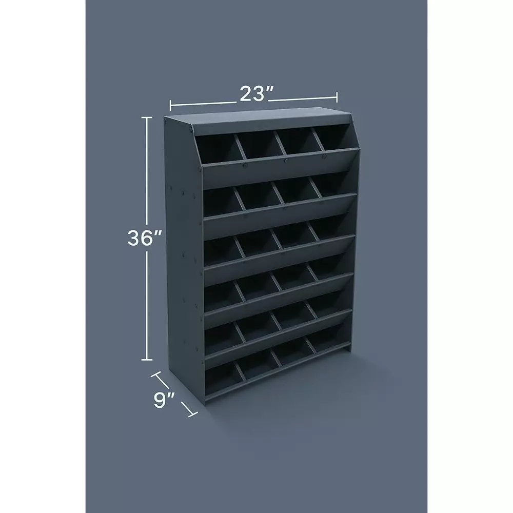Menage 6-Tier Storage Organizer 24 Compartments 152.4x76.2x30.48 cm Steel Frame