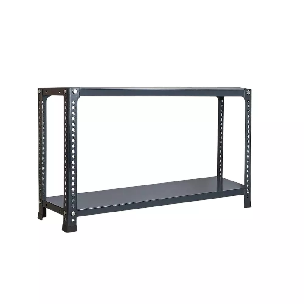 Spacious Shopsy Book Shelf Storage Rack Metal Grey Color 2 Shelves 12x36x24 inch, Shopb123624shv2