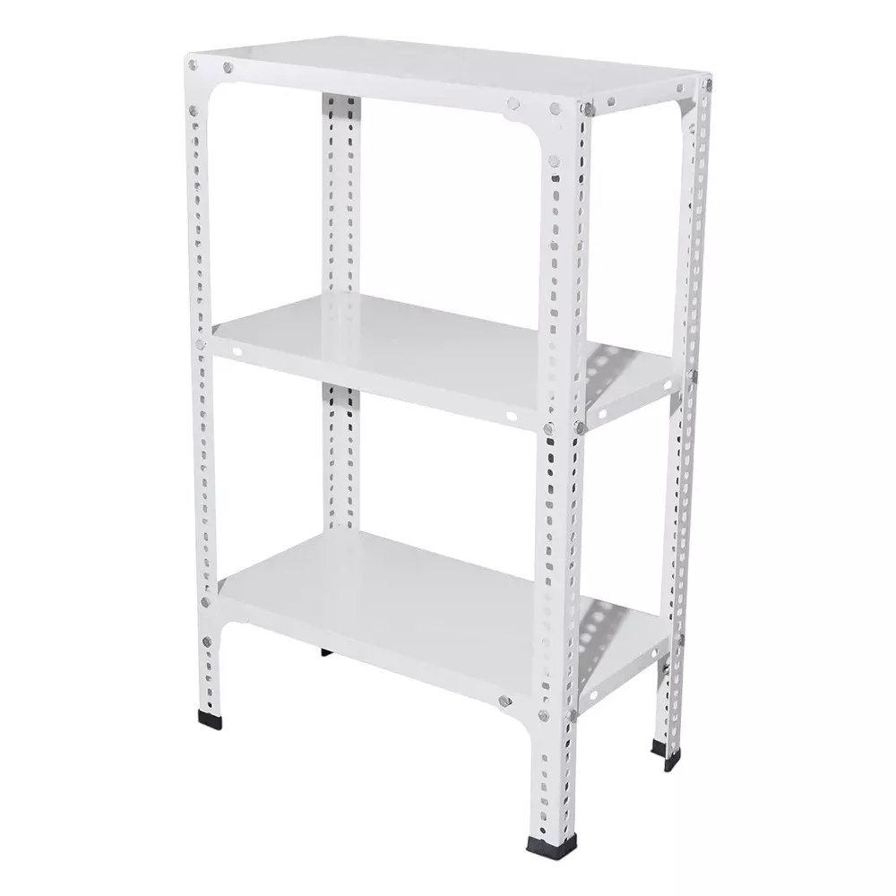 Spacious Metal Kitchen Cabinet White 3 Shelves 12X36X36 inch Size