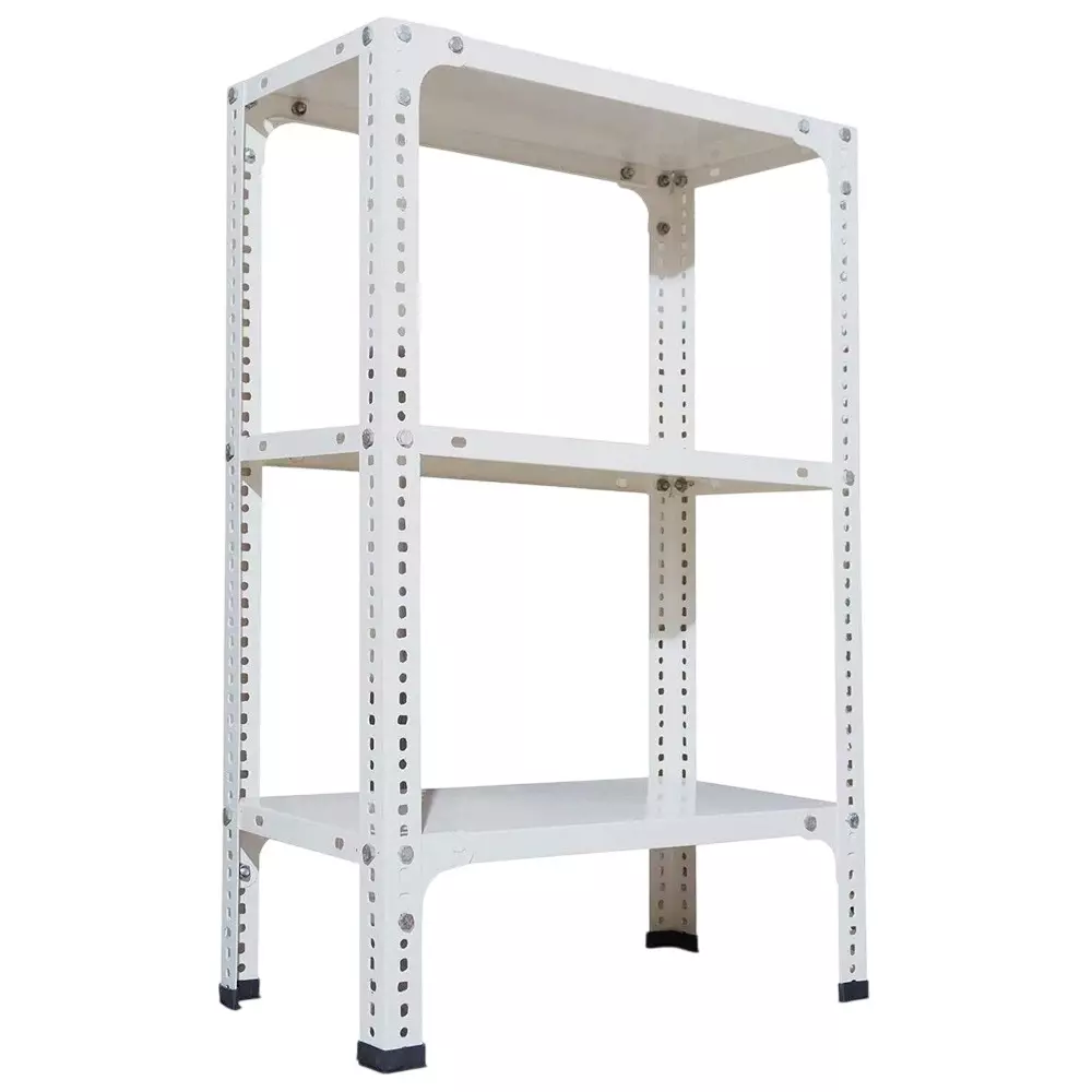 Spacious Metal Kitchen Cabinet White 3 Shelves 15X36X61 inch Size