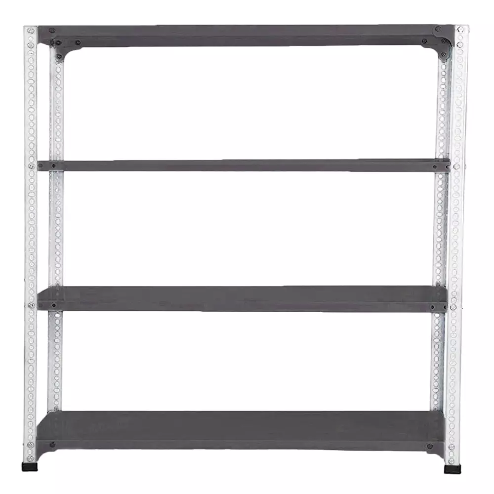 Spacious Metal Kitchen Cabinet White and Grey 4 Shelves 12x24x47 inch Size