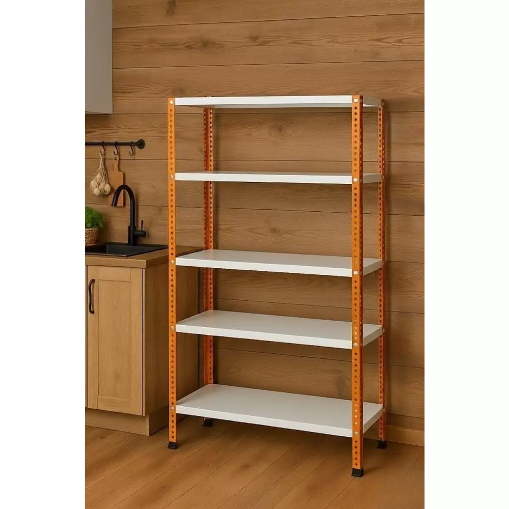 spacious-metal-kitchen-cabinet-orange-and-ivory-5-shelves-15x36x48-inch