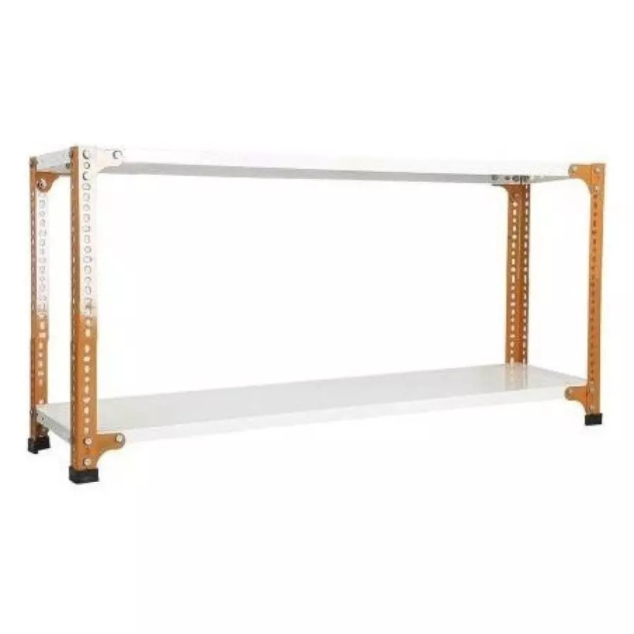 Spacious Book Shelf Rack Orange and Ivory Color 2 Shelves 12x36x24 inch Size