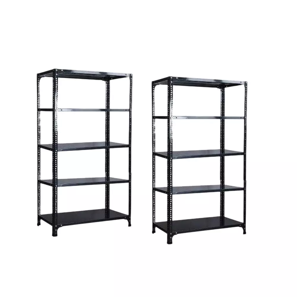 Spacious Luggage Rack Iron Grey Color 5 Shelves 15x36x47 inch Size (Pack of 2)