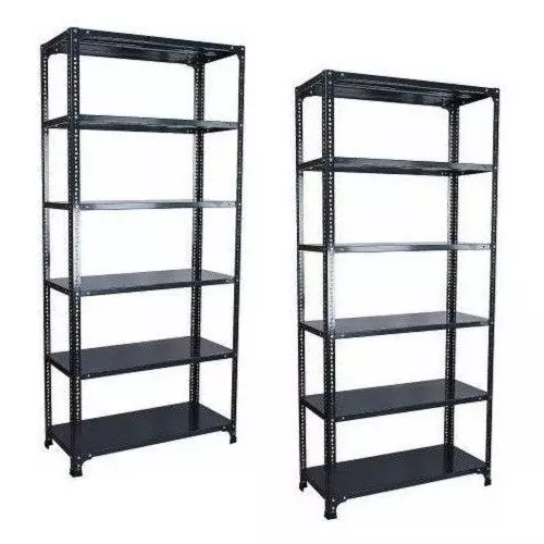 Spacious Luggage Rack Iron Grey Color 6 Shelves 12x24x87 inch Size (Pack of 2)