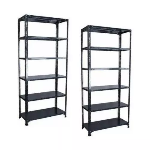 Spacious Luggage Rack Iron Grey Color 6 Shelves 12x24x59 inch Size (Pack of 2)