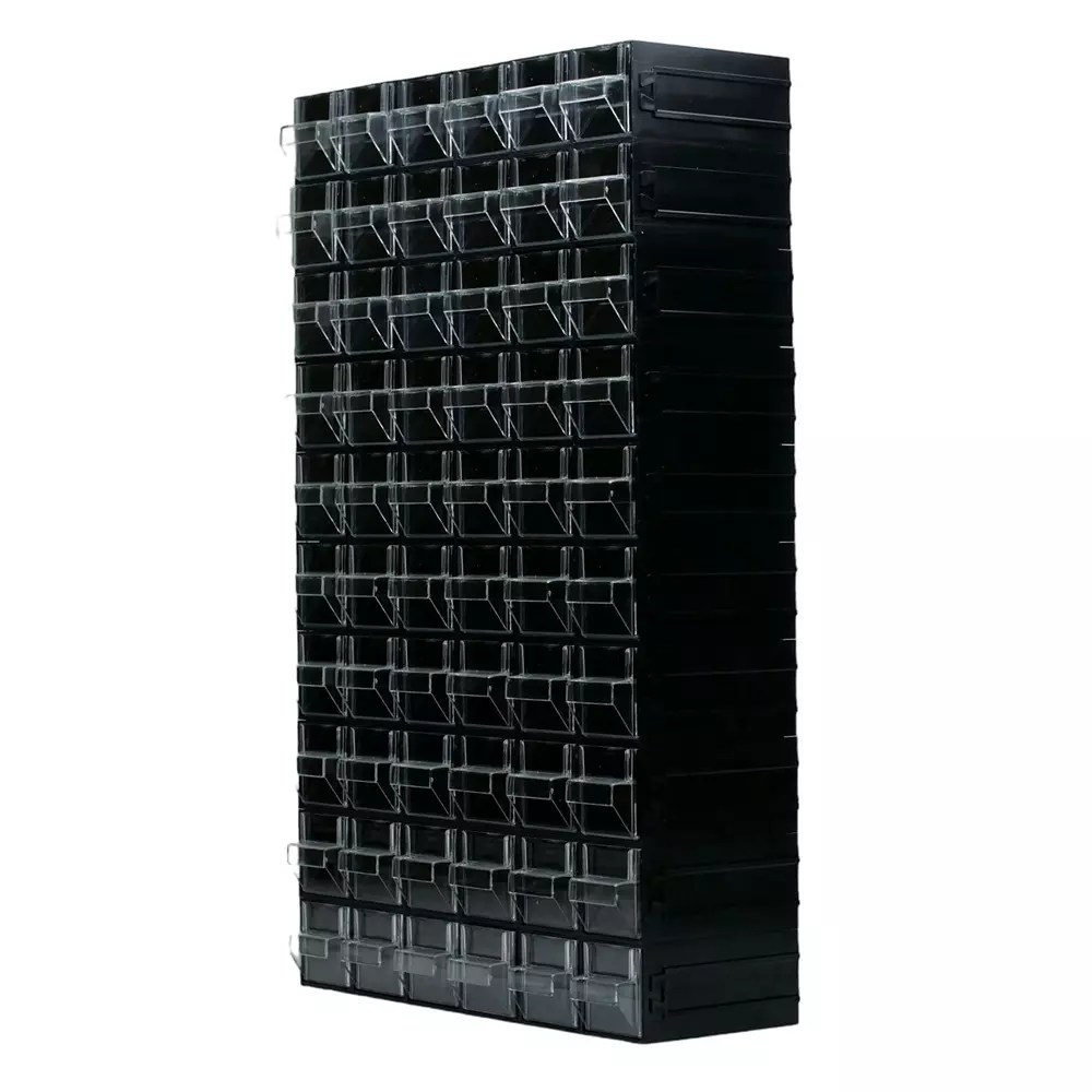 RS PRO Drawer Storage Unit 338x560x133 mm Polystyrene Transparent/Black Transparent Drawer 60, 2806423
