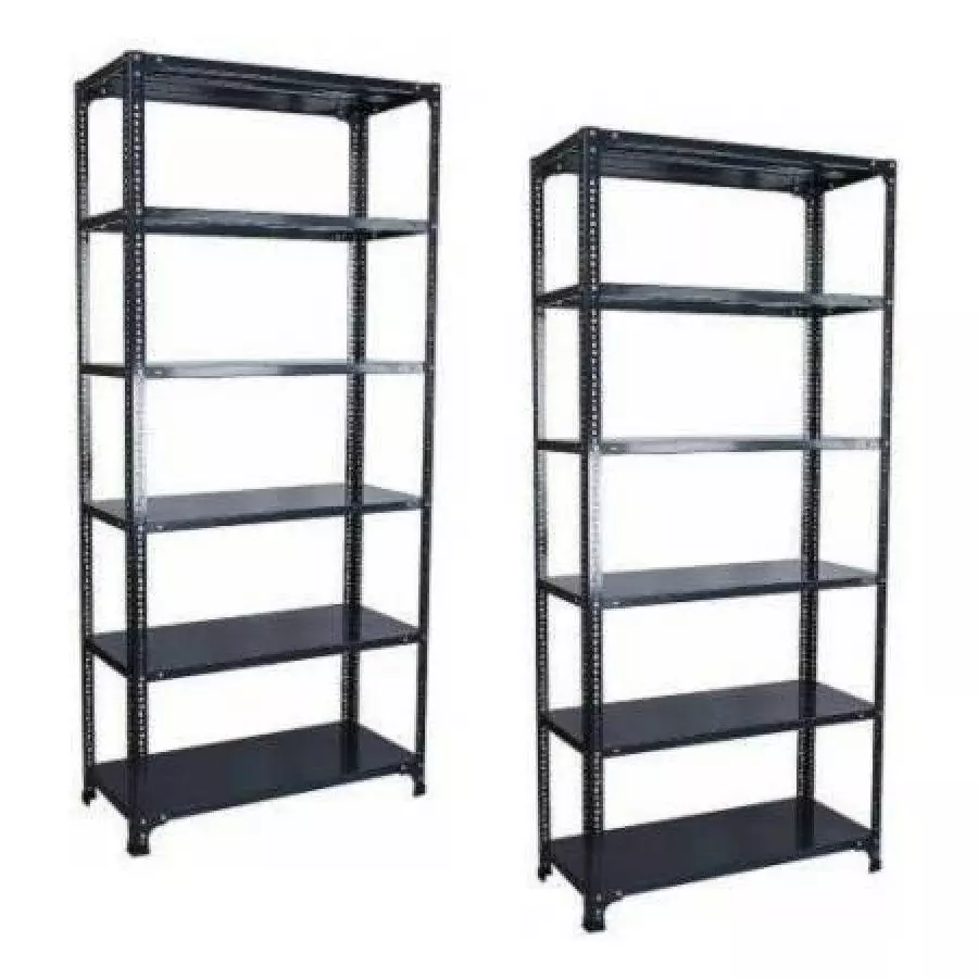 Spacious Luggage Rack Iron Grey Color 6 Shelves 12x33x71 inch Size (Pack of 2)