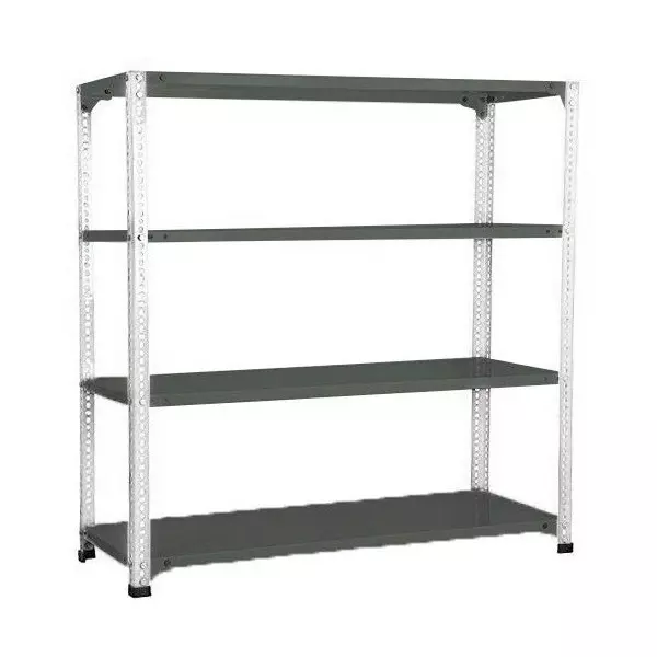 Spacious Luggage Rack White and Grey 4 Shelves 15x36x79 inch Size