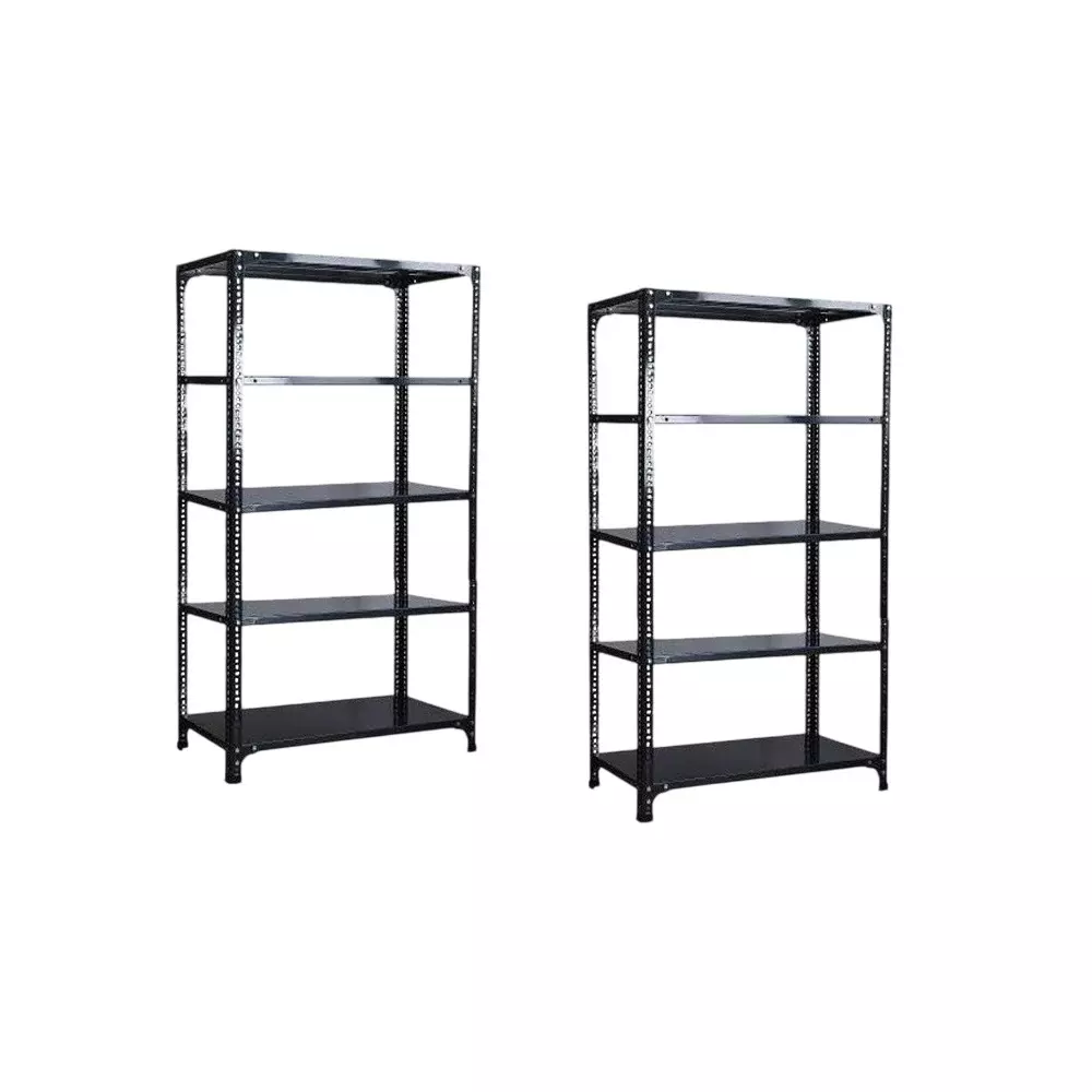 Spacious Luggage Rack Grey 5 Shelves 12x24x72 inch Size (Pack of 2)