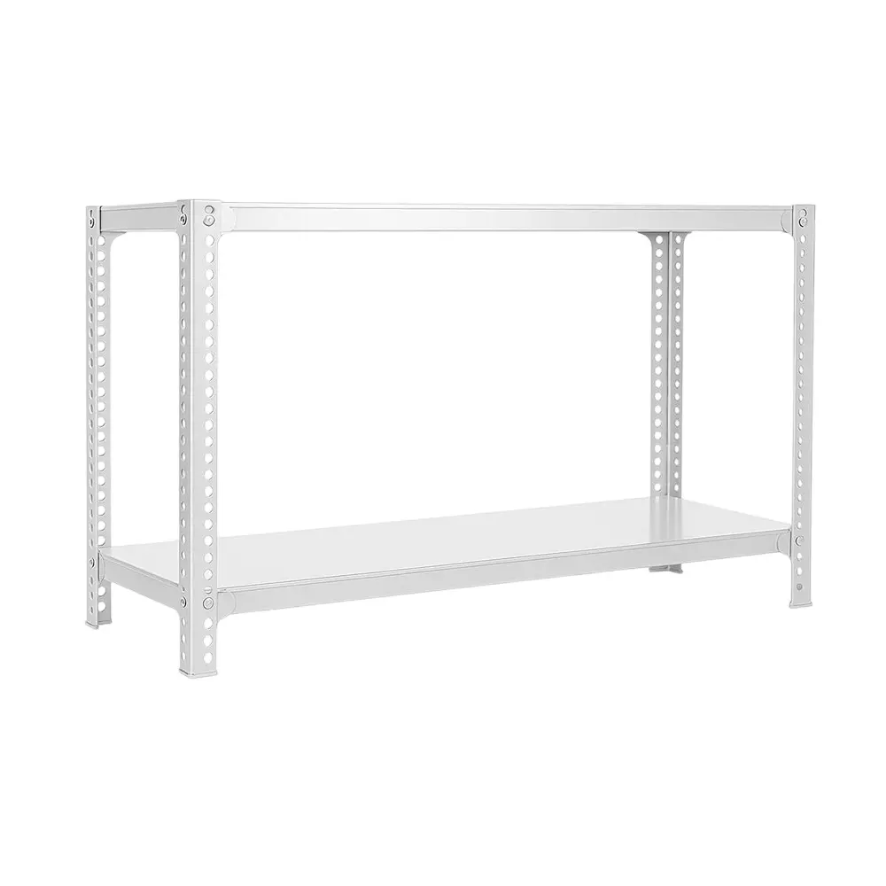 Spacious Shopsy Book Shelf Storage Rack Metal White Color 2 Shelves 12x34x26 inch, SHOP/WHT/12x34x26